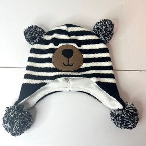 Toddler Bear Face Winter Hat Cap with Earflaps Fleece Lined Beanie Unisex Small